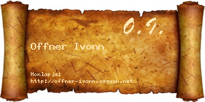 Offner Ivonn névjegykártya